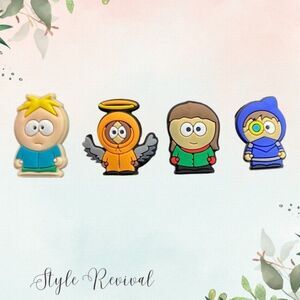 Crocs 4 Pc South Park Character Shoe Charms Croc Jibbitz Set Lot Bundle